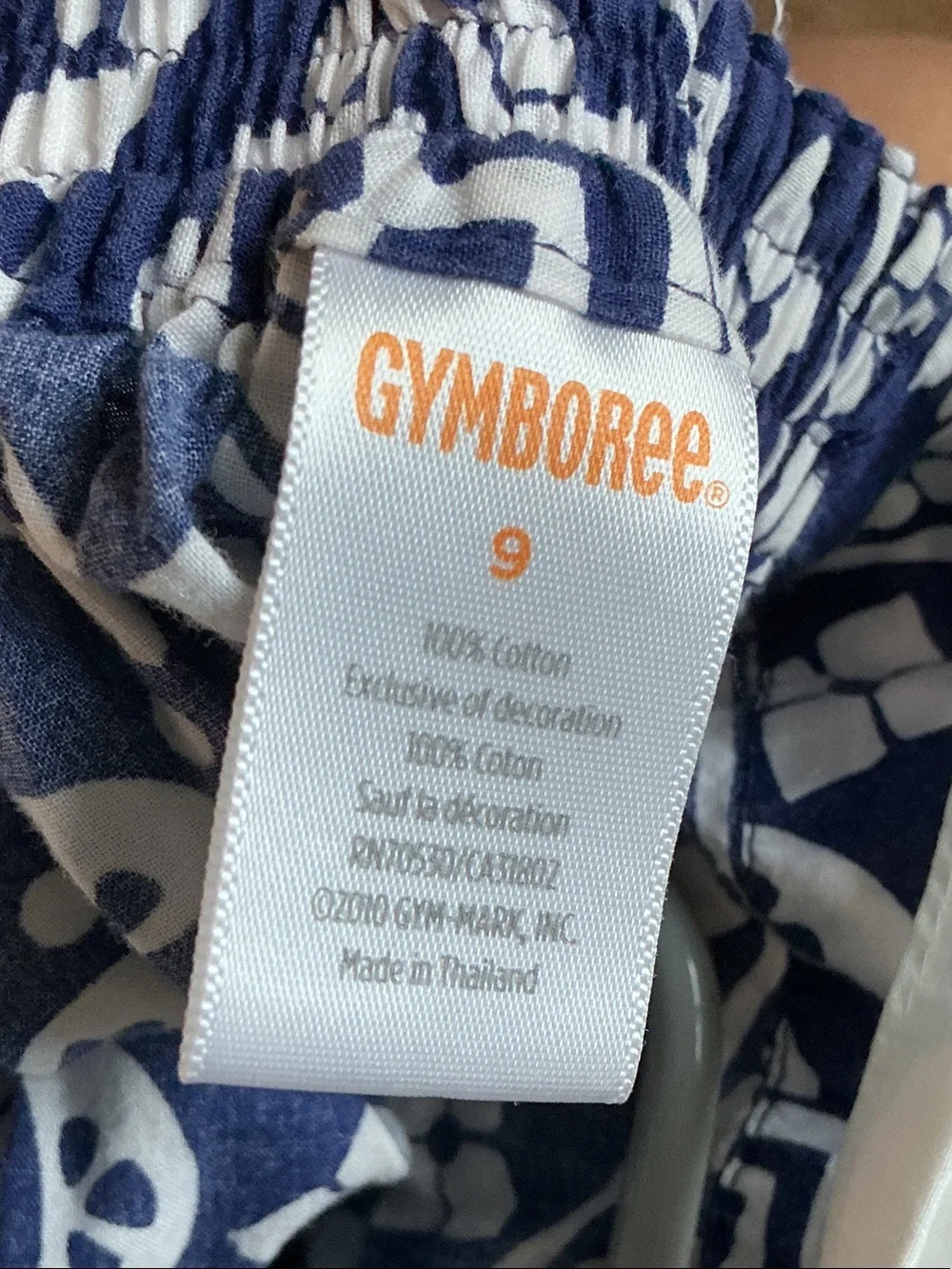 Gymboree Navy and White Printed Top EUC